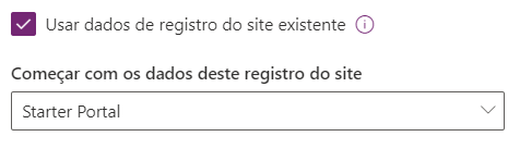 Utilizar registo do site existente