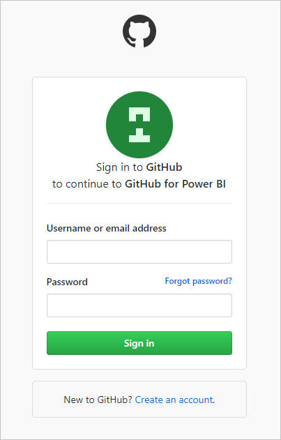 Power BI GitHub authenticate process