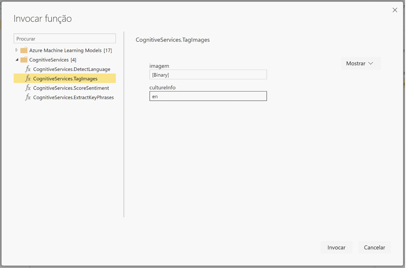 Screenshot shows Invoke function with the TagImages function selected.