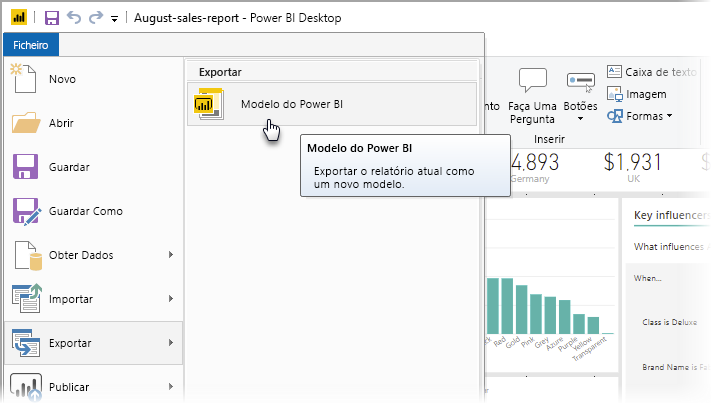 Criar e usar modelos de relatório no Power BI Desktop - Power BI |  Microsoft Learn