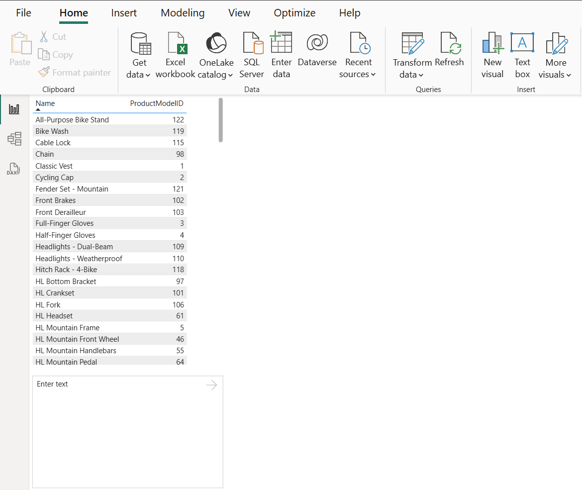 Captura de ecrã que mostra o relatório do Power BI com um input slicer adicionado.