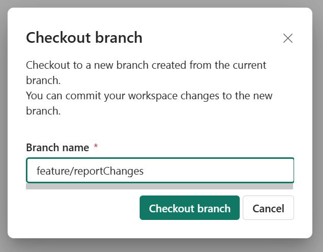 Captura de tela mostrando como fazer checkout de uma nova ramificação.