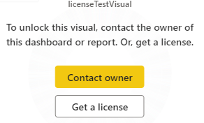 Captura de ecrã a mostrar um botão para obter uma licença ou contactar o proprietário.