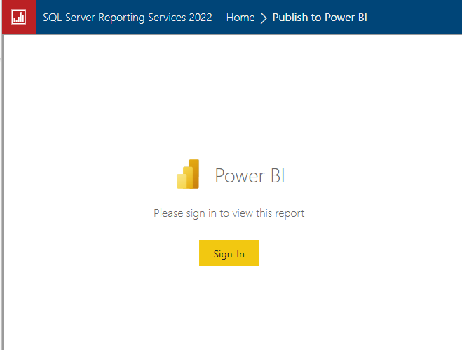 Screenshot showing Sign in to Power BI.