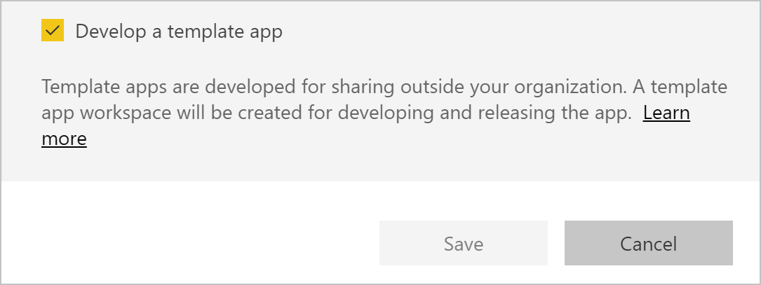 Screenshot that shows Develop a template app.