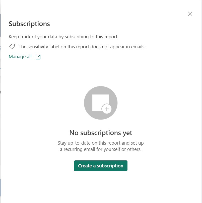 Captura de ecrã a mostrar a subscrição de paginado