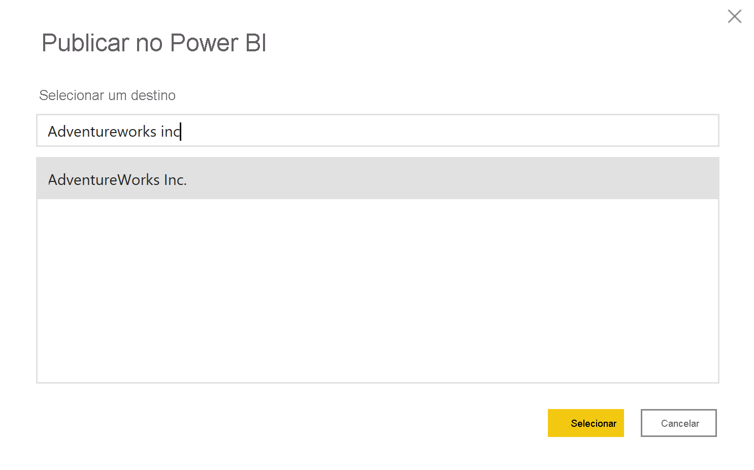 Screenshot of publishing the report to the Power BI service.