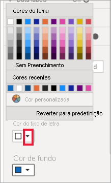 Screenshot of the Font color and Background color options.