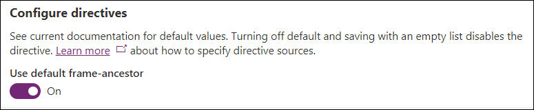 Configurar diretivas da CSP.