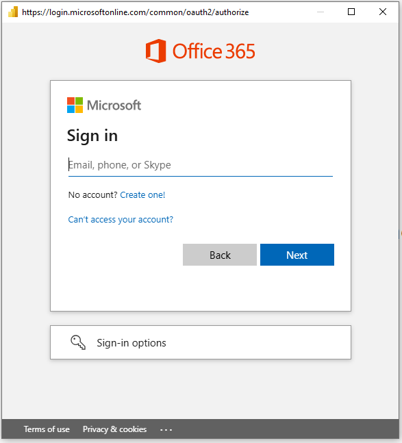 Captura de ecrã do acesso à conta organizacional Denodo.