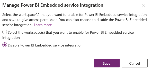 Desativar o serviço Power BI Embedded Desativar o serviço Power BI Embedded.