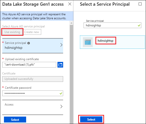 Adicionar principal de serviço ao cluster do HDInsight