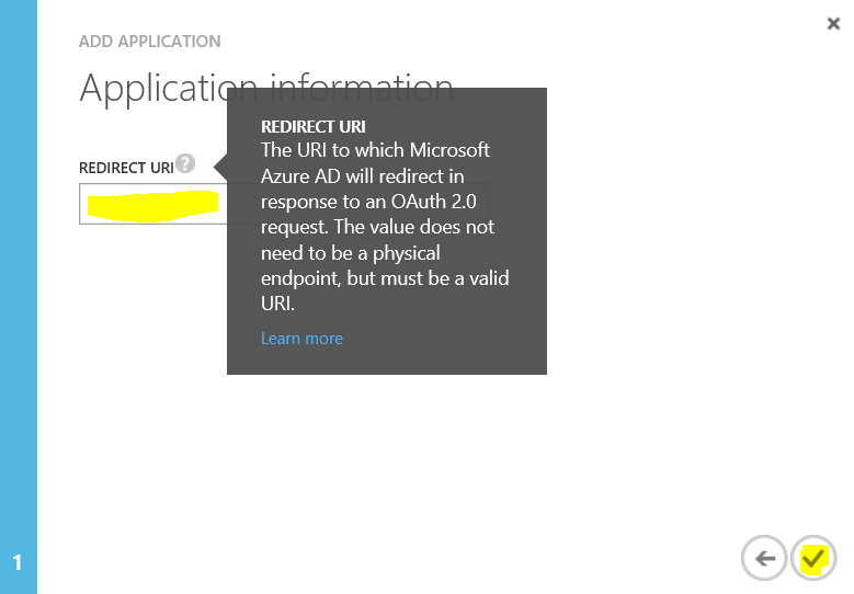 Adicionar URI de redirecionamento