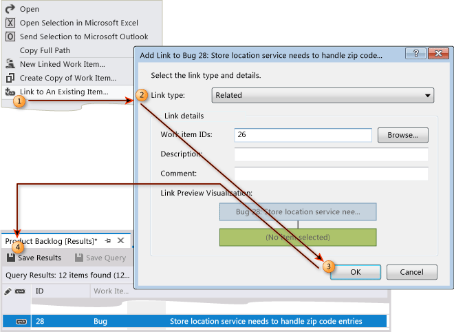 Link to an existing work item