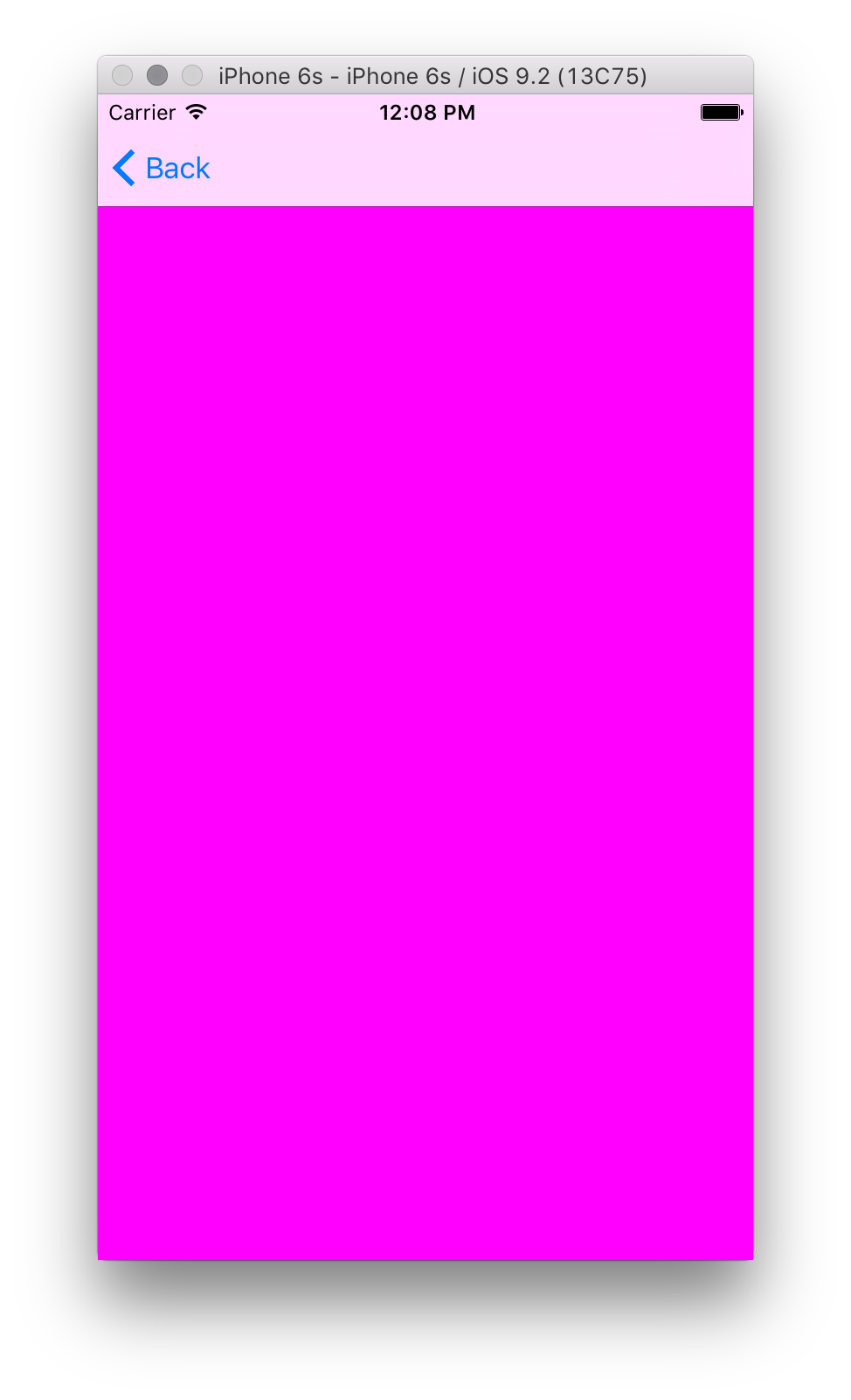 Um novo View Controller empurrado para a pilha de navegação