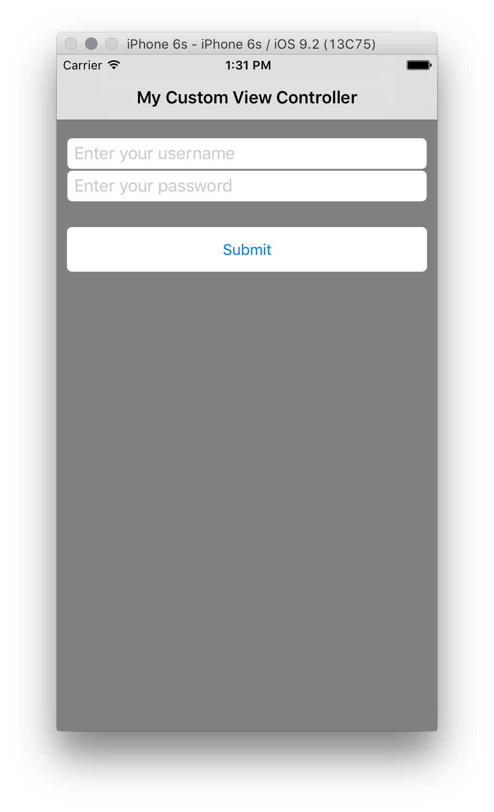 Um exemplo de execução do modo de exibição