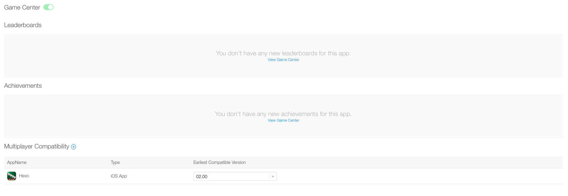 Editing Game Center Information in iTunes Connect