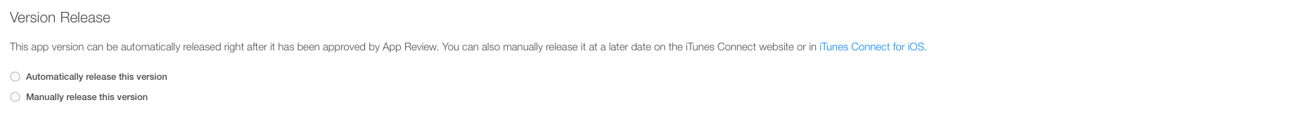 Editing release information in iTunes Connect