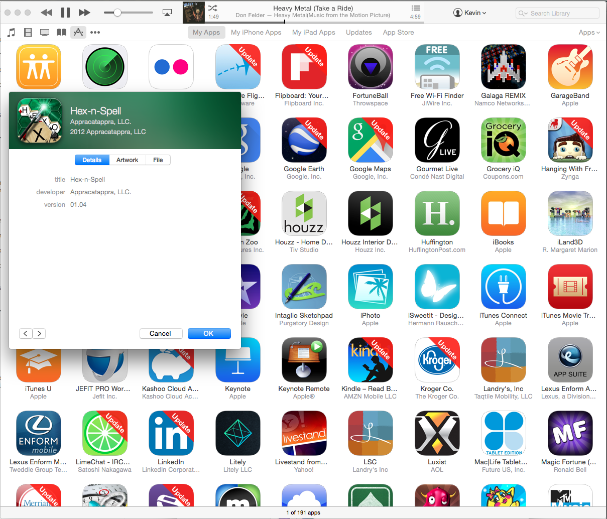 O novo aplicativo iOS na seção Meus Aplicativos