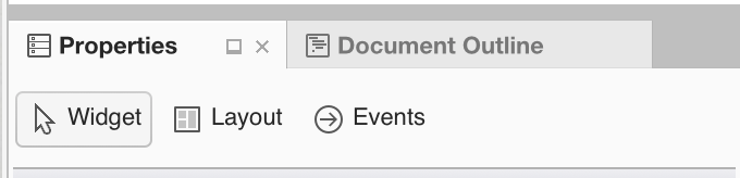 Selecione a guia Widget