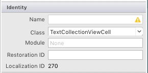 Definir a classe como TextCollectionViewCell