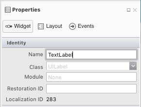 rótulo de nome TextLabel