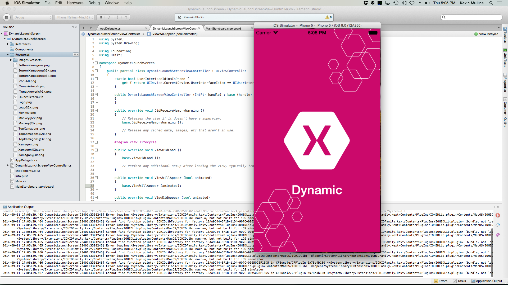 A tela de inicialização dinâmica exibida na orientação vertical