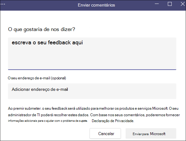 Captura de tela: exemplo de comentários no produto do Teams.