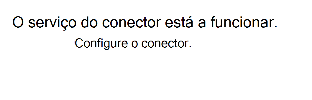 Captura de ecrã da home page da aplicação Web do conector alojado Azure.