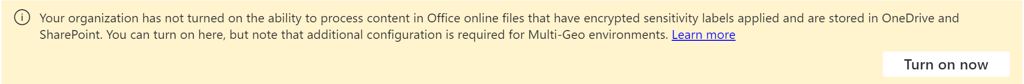 Habilite rótulos de confidencialidade para a faixa do Microsoft Office SharePoint Online e do OneDrive.