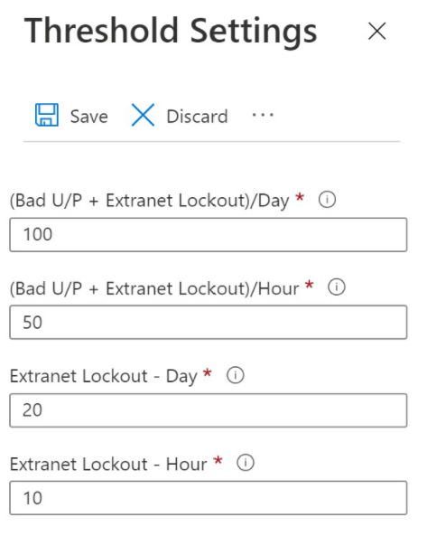 Example of configuring threshold settings