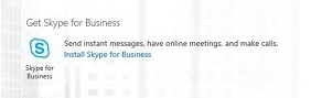 Captura de ecrã a mostrar a secção Obter Skype para Empresas no centro de administração.