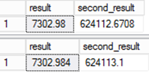 Uma captura de ecrã do SQL Server Management Studio (SSMS) dos resultados CREATE TABLE AS SELECT.