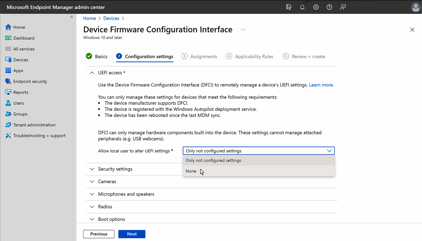 Bloquear o acesso do usuário para alterar as configurações do UEFI