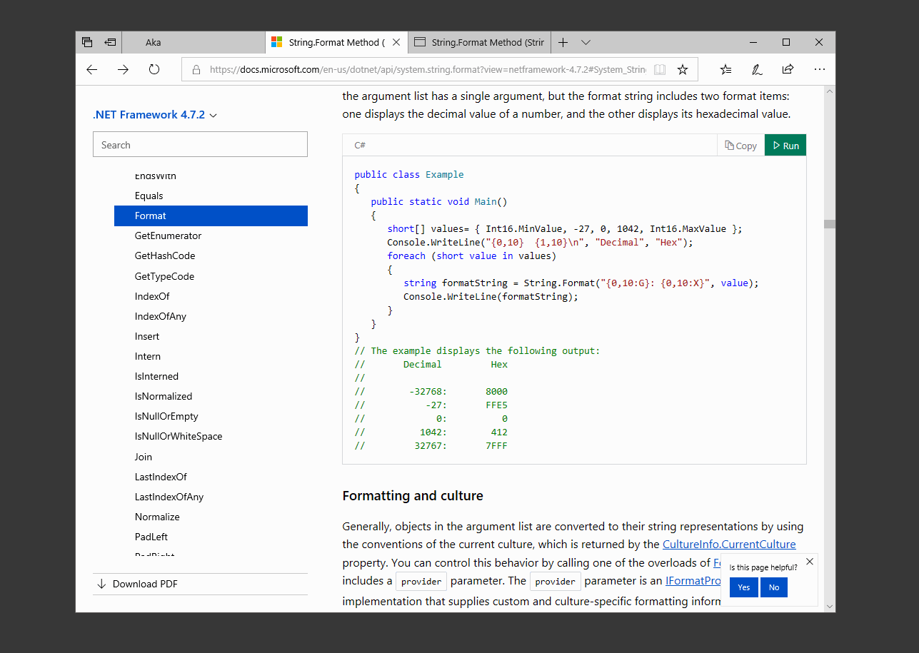 Código .NET interativo no browser