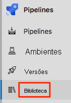 A screenshot of Azure Pipelines showing the location of the Library menu option.