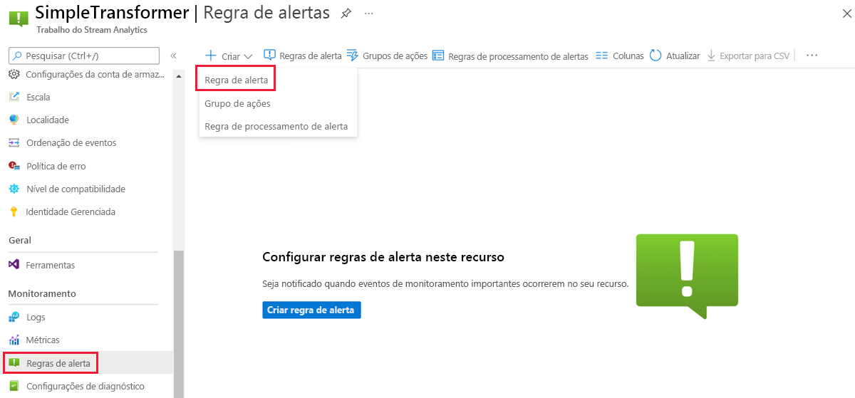 Screenshot that shows the Alert rules page in the Azure portal.