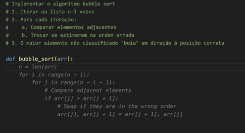 Captura de tela do texto fantasma de preenchimento automático do algoritmo.
