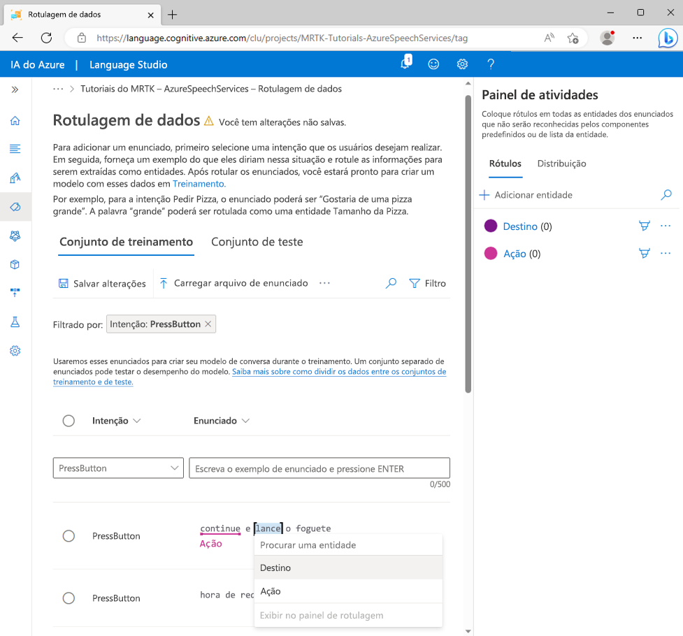 Screenshot of selecting the word launch.