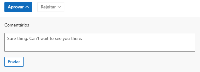Captura de tela da aprovação no Outlook.