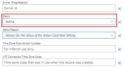 Captura de tela que exibe a propriedade Status como Confirmado.