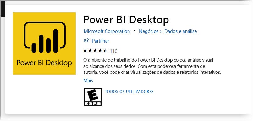 Instalar o Power BI Desktop a partir da Microsoft Store