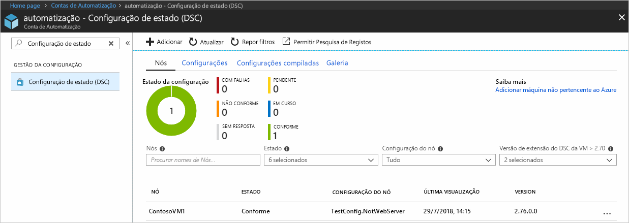 Screenshot of the State configuration panel in the Azure portal.
