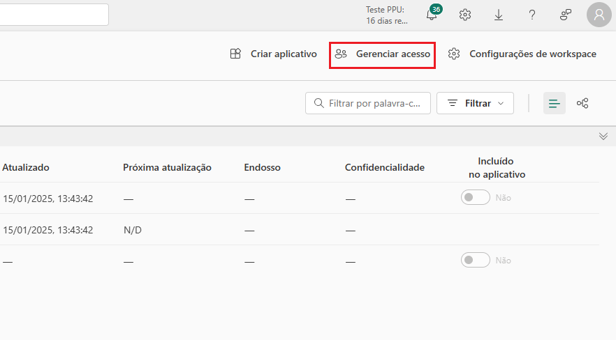 A captura de ecrã do DIAD  área de trabalho com o gerir aceder botão em destaque.