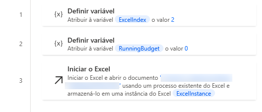 Captura de tela do exemplo de espaço de trabalho.