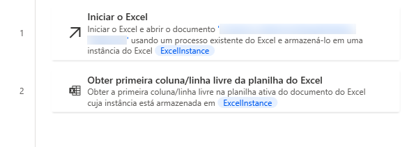 Captura de tela do exemplo de espaço de trabalho.