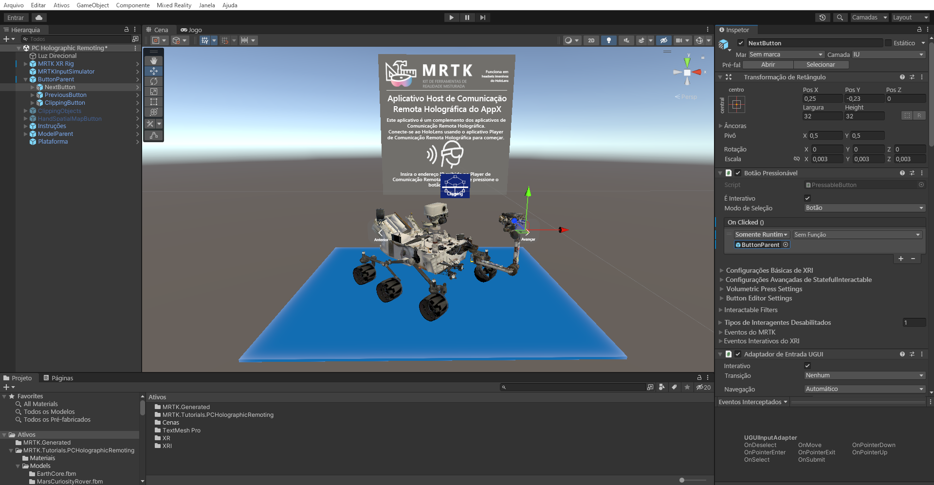 Screenshot of Adding ButtonParent to the None Object.