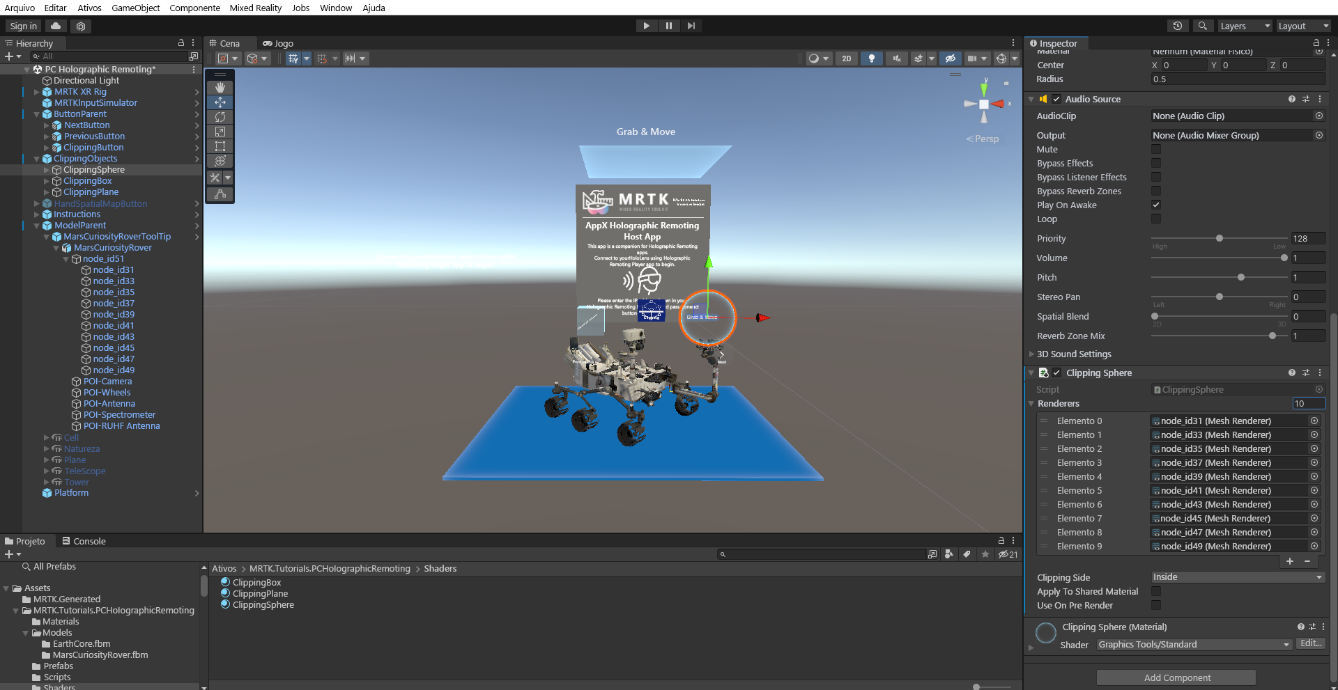 Screenshot of configuring Clipping Objects to enable clipping feature.