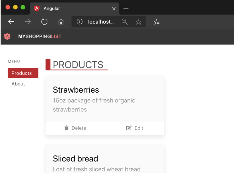 Screenshot of browsing to your Angular web app.