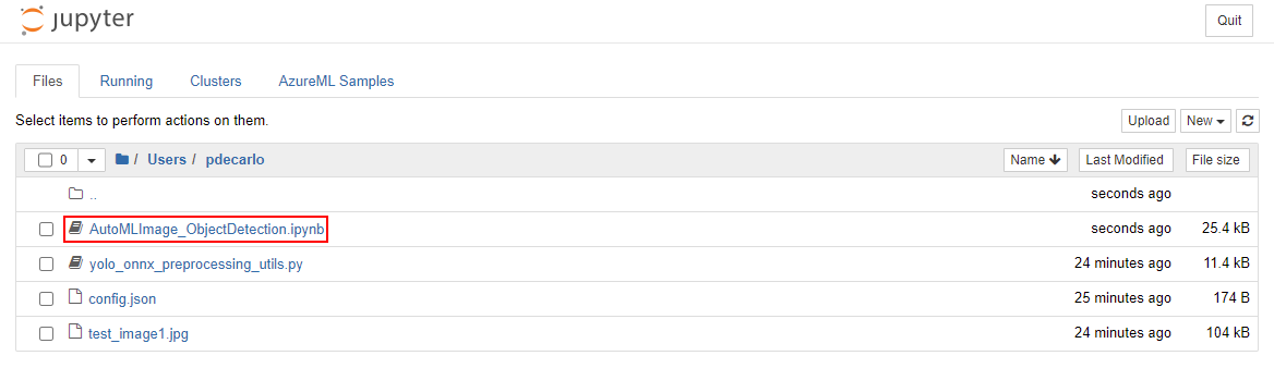 Uma captura de tela mostrando o espaço de trabalho do Jupyter com todos os pré-requisitos necessários.